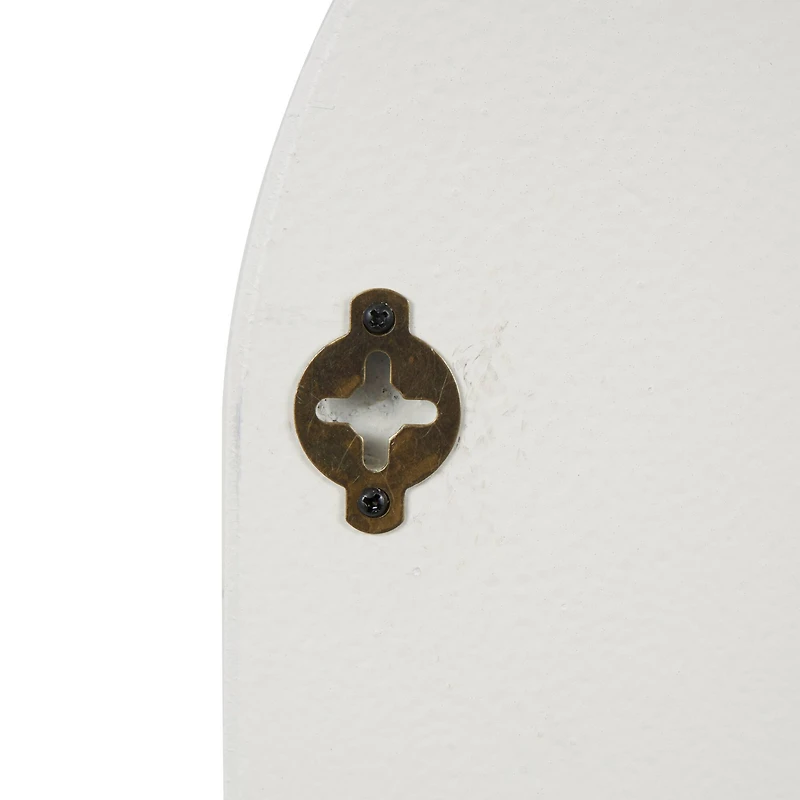 24" Cream Geometric Arched Wall Shelf