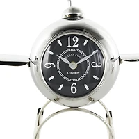 19" Silver Stainless Steel Decorative Airplane Clock