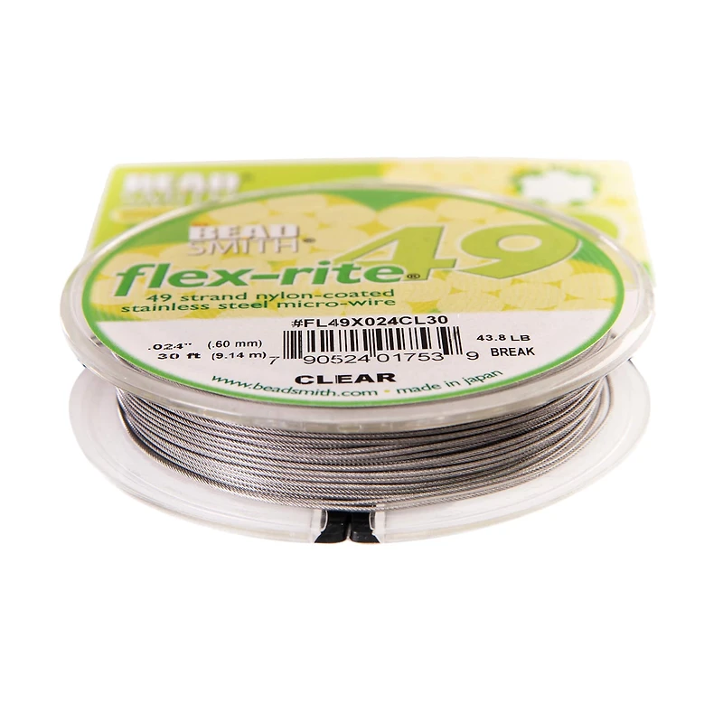 The Beadsmith® Flex-rite® 0.024" Clear 49 Strand Wire, 30ft.