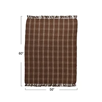 Hello Honey® Plaid Recycled Cotton Blend Throw Blanket with Fringe