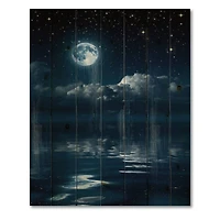 Designart - Full Moon in Cloudy Night Sky I