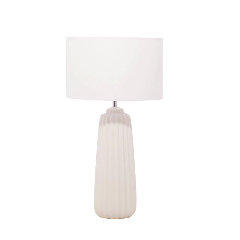24" White Stone Traditional Table Lamp