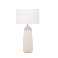 24" White Stone Traditional Table Lamp