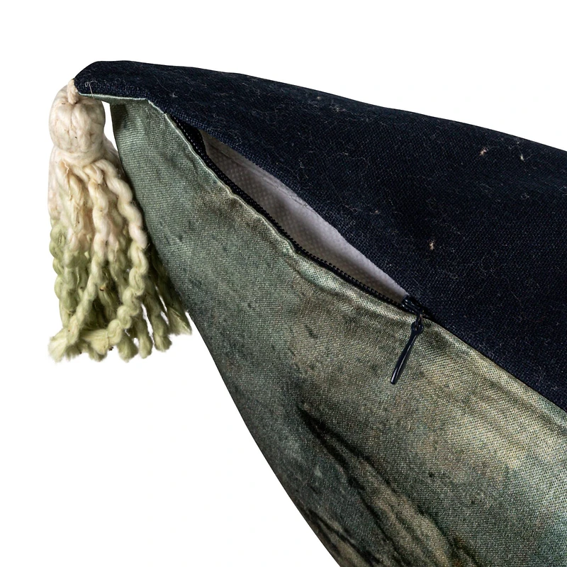 Hello Honey® Aqua Serenity Velvet Tassel Pillow