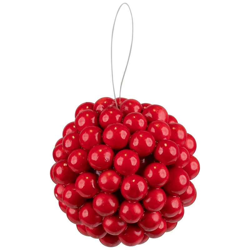 3.25" Red Berries Christmas Ball Ornament