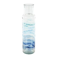 Blue Abstract Ombre Recycled Glass Vase