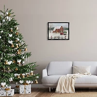 Stupell Industries Snowy Holiday Tree Farm Landscape Framed Floater Canvas Wall Art