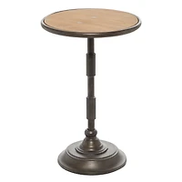 14" Black Industrial Wood Accent Table