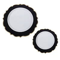 Black & Gold Rim Lunch & Dinner Plate Set, 40ct. by Celebrate It™