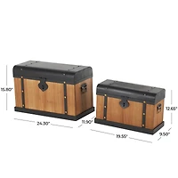 Brown & Black Decorative Trunk Set