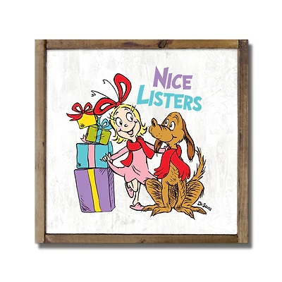 13.5" The Grinch Nice Listers Framed Wood Plaque