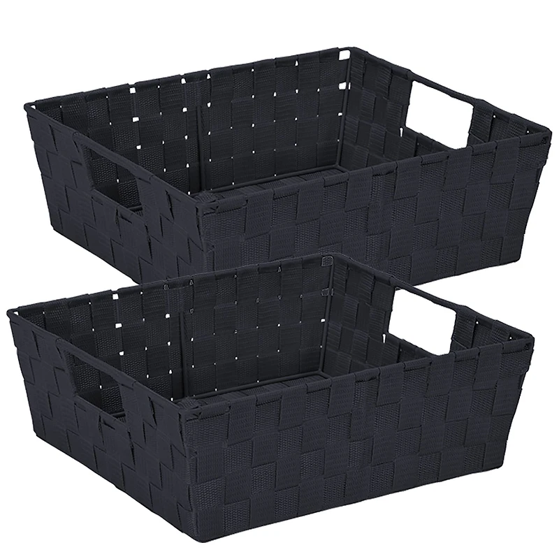 Simplify Black Large Storage Shelf Tote Set