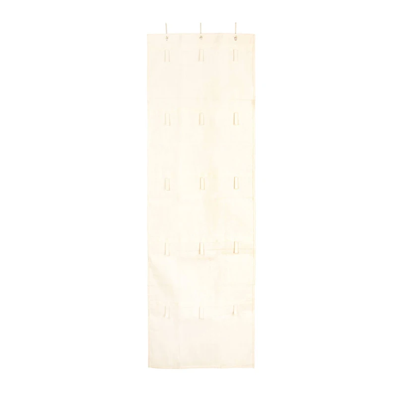 Household Essentials 68" Natural Cotton Over the Door Cap & Hat Organizer