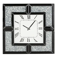 20" Black Wood Glam Wall Clock