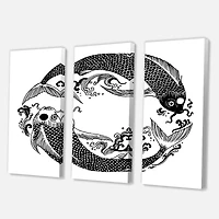 Designart - Chinese Koi Fish In Chinoiserie Style III