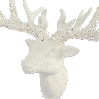 13" White Stag Head Lighted Tree Topper by Ashland®