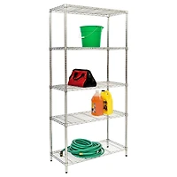 Honey Can Do Chrome 5-Tier Heavy-Duty Adjustable Shelving Unit