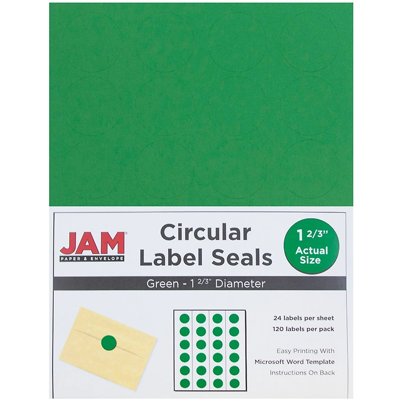 JAM Paper Green Mailing Address Label Combo Set