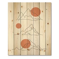 Designart - Abstract Mountain Range With Red Moons