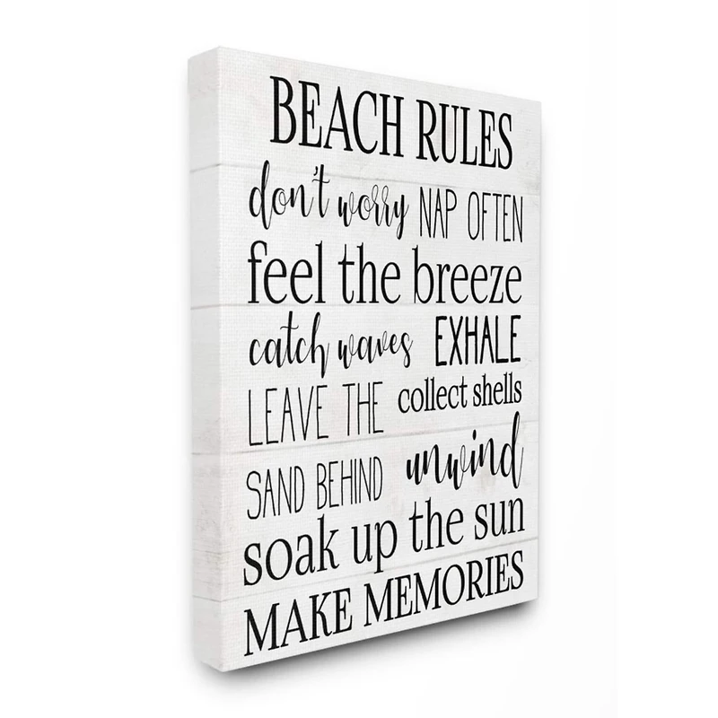 Stupell Industries Beach House Rules Canvas Wall Art