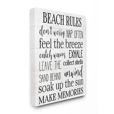 Stupell Industries Beach House Rules Canvas Wall Art