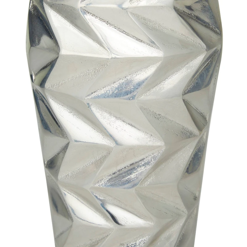 Silver Aluminum Modern Vase, Set of 2" 20", 15"