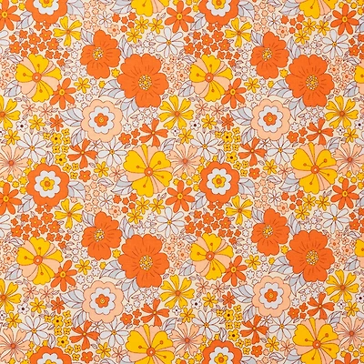 SINGER Retro Floral Cotton Fabric