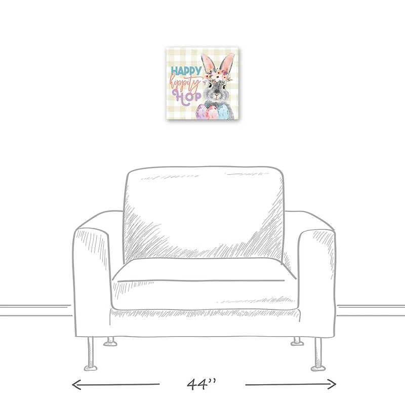 Happy Hippity Hop 12" x 12" Canvas Wall Art