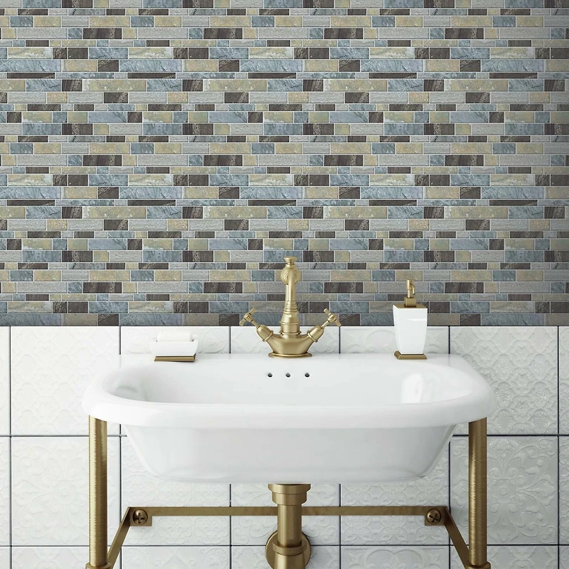 RoomMates Blue Long Stone Backsplash StickTiles®
