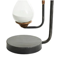 13" Black Metal Suspended Hourglass Timer with Gold Details
