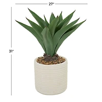 2.5ft. Potted White Plastic Contemporary Artificial Foliage