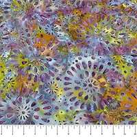 Feldman Batik Royal Plum Stamp Starburst Cotton Fabric