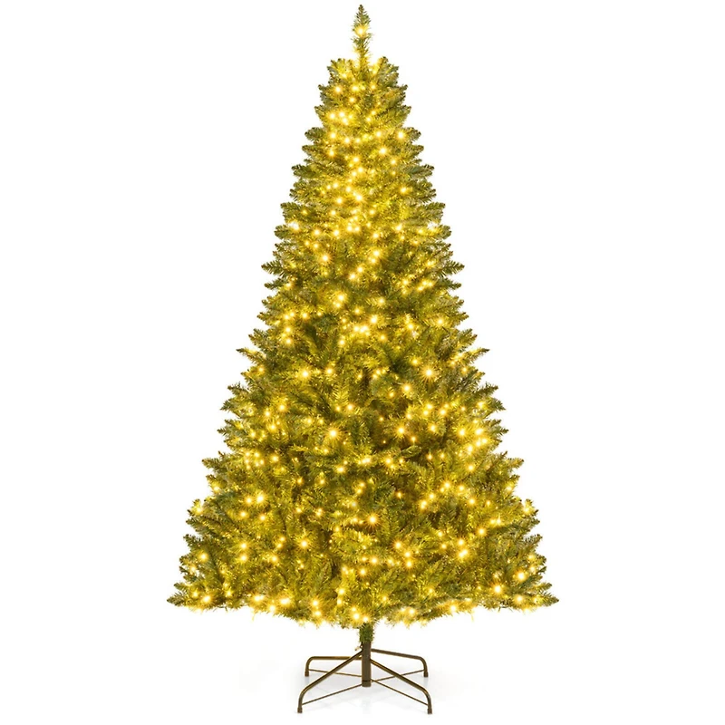 Costway 7ft. Artificial Christmas Tree, Warm White LED Lights