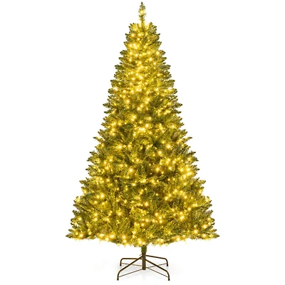 Costway 7ft. Artificial Christmas Tree, Warm White LED Lights