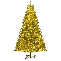Costway 7ft. Artificial Christmas Tree, Warm White LED Lights