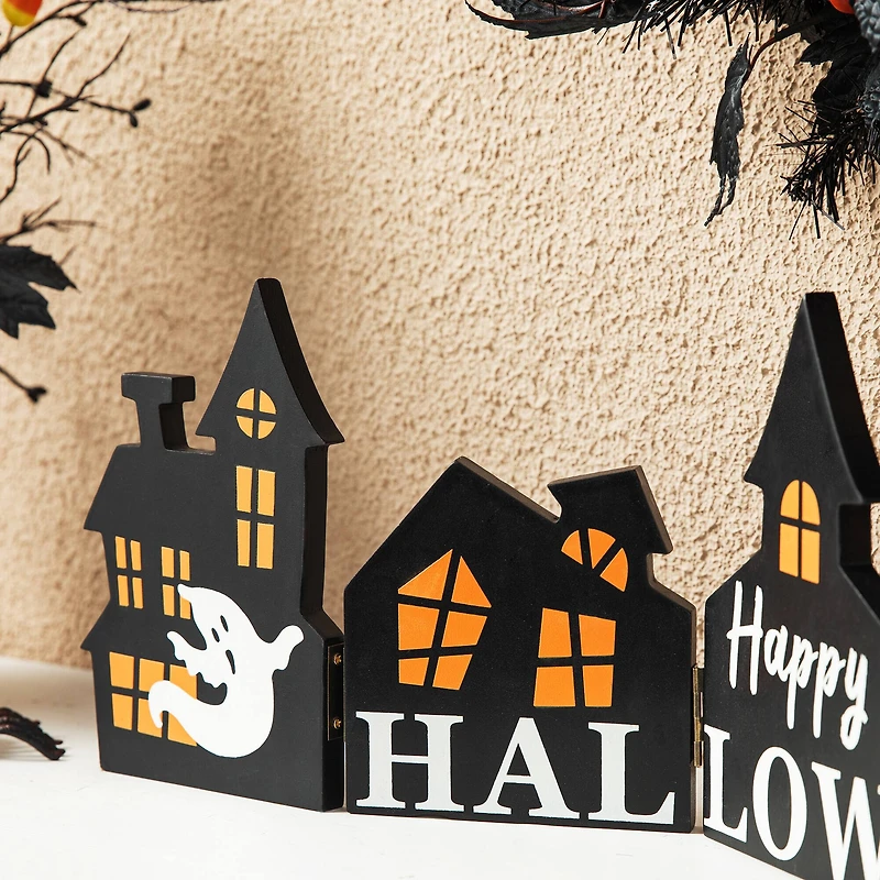 Glitzhome® 2ft. Halloween Hinged Haunted House Table Décor