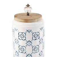 White & Blue Metal Farmhouse Decorative Jar Set
