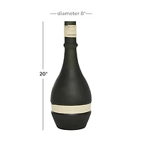 The Novogratz 20" Black Glass Contemporary Vase