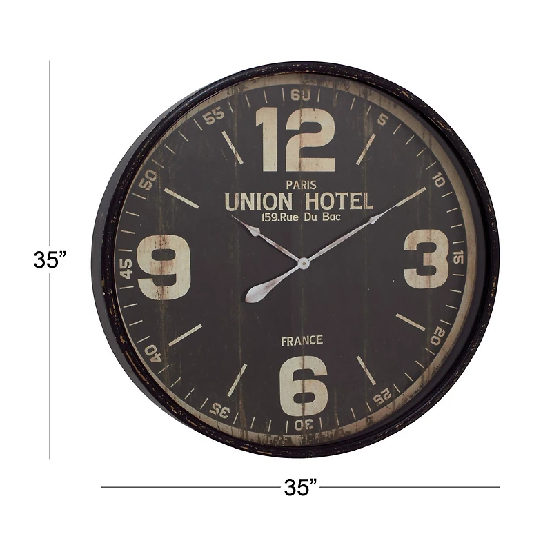 Black Speedometer Style Round Metal Wall Clock