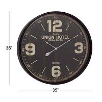 Black Speedometer Style Round Metal Wall Clock