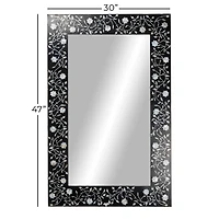 Black Wood Wall Mirror, 47" x 30"