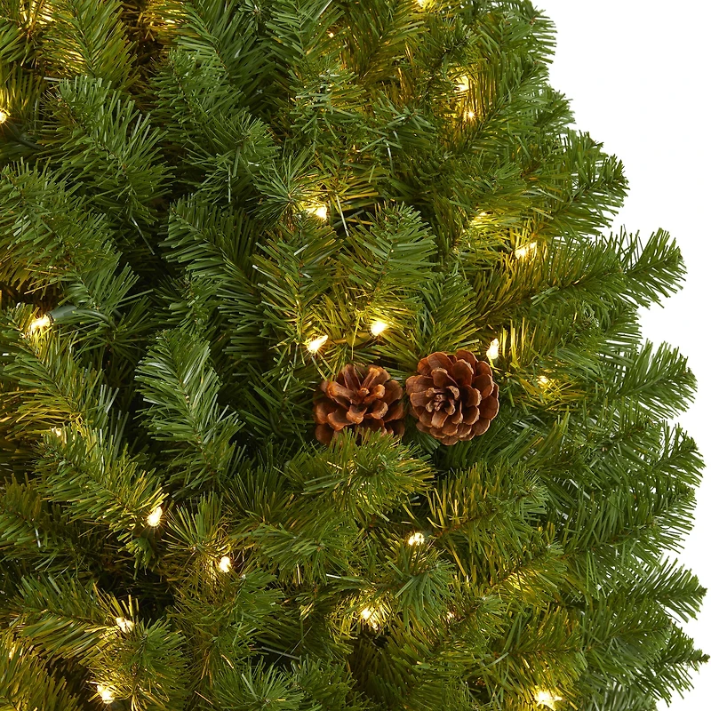 5ft. Pre-Lit Pine & Pinecone Artificial Christmas Wreath