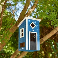 Glitzhome® 14" Modern Blue Wood Garden Birdhouse