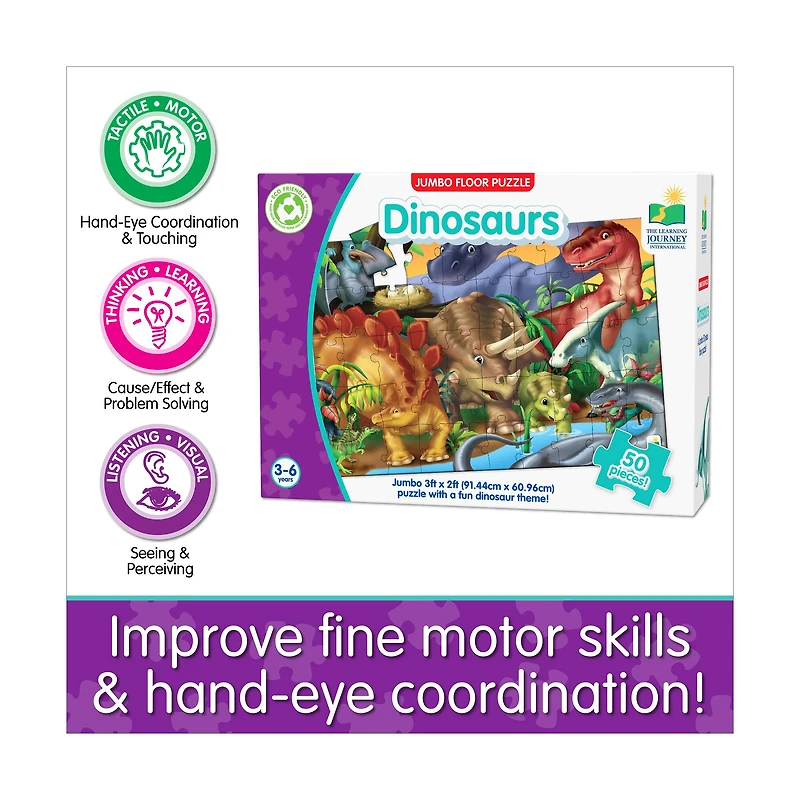 Jumbo Floor Puzzle - Dinosaurs: 50 Pcs