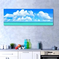 White Aqua Canvas Giclee