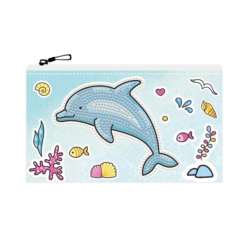 Diamond Dotz® Beginner Dolphin Party Zipper Pouch Diamond Painting Kit