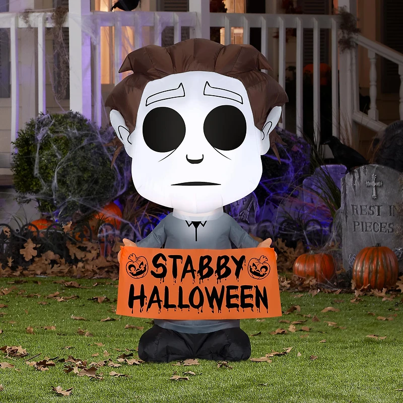 3.5ft. Airblown® Inflatable Halloween Universal Studios Michael Myers with Sign