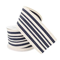 2.5" x 25ft. Faux Cotton Wired Striped Ribbon by Celebrate It™ Décor