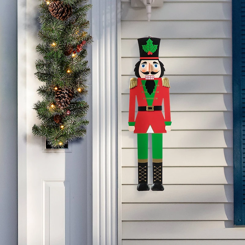 Glitzhome® Metal Nutcrackers & "MERRY CHRISTMAS" Yard Stake Set