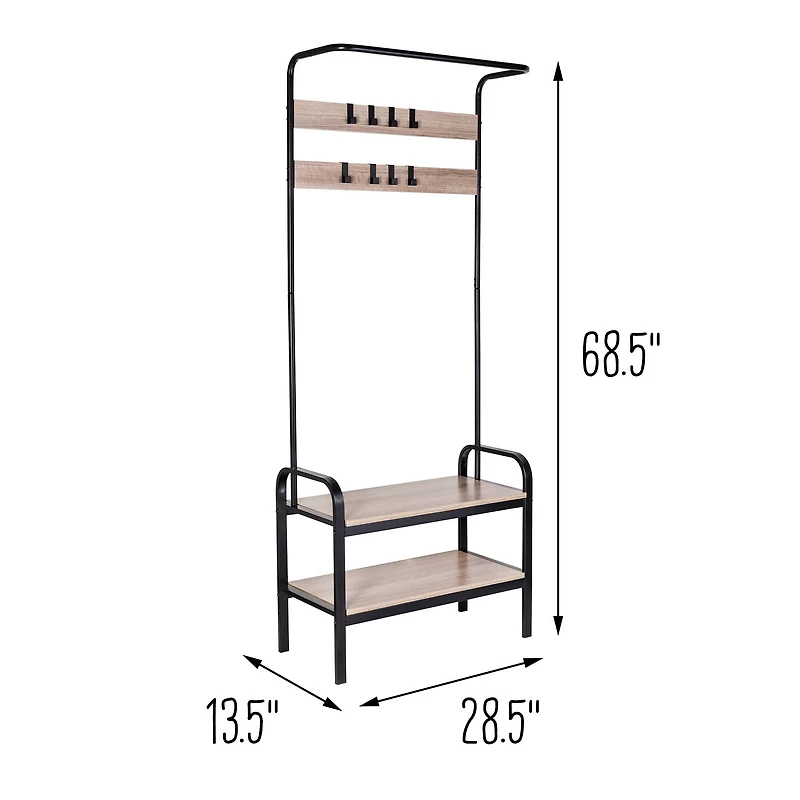 Honey Can Do Willow Gray Entryway Bench